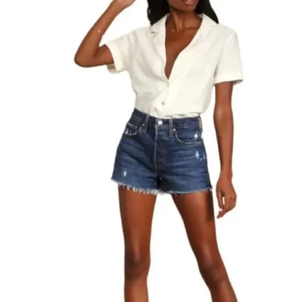 Levi's 501® Original Fit High Rise Women's Shorts Midnight Distressed Wash 24